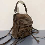 Uubags Balenciaga Le City backpack mini in light espresso waxed suede calfskin, brass hardware 23x22x11cm - 6