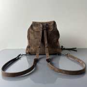 Uubags Balenciaga Le City backpack mini in light espresso waxed suede calfskin, brass hardware 23x22x11cm - 4