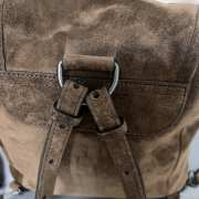 Uubags Balenciaga Le City backpack mini in light espresso waxed suede calfskin, brass hardware 23x22x11cm - 3
