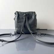 Uubags Balenciaga Le City backpack mini in grey Arena lambskin, brass hardware 23x22x11cm - 4