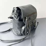 Uubags Balenciaga Le City backpack mini in grey Arena lambskin, brass hardware 23x22x11cm - 3