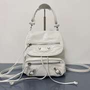 Uubags Balenciaga Le City backpack mini in optic white Arena lambskin, brass hardware 23x22x11cm - 1