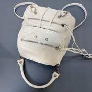 Uubags Balenciaga Le City backpack mini in optic white Arena lambskin, brass hardware 23x22x11cm - 6
