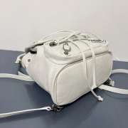 Uubags Balenciaga Le City backpack mini in optic white Arena lambskin, brass hardware 23x22x11cm - 3
