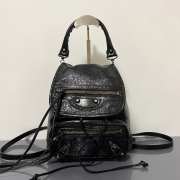 Uubags Balenciaga Le City backpack mini in black Arena lambskin, brass hardware 23x22x11cm - 1
