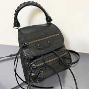 Uubags Balenciaga Le City backpack mini in black Arena lambskin, brass hardware 23x22x11cm - 2