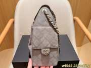Uubags Chanel 25 Medium Handbag Suede Calfskin & Silver Metal Grey 30x26x14cm  - 2