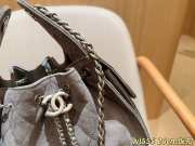 Uubags Chanel 25 Medium Handbag Suede Calfskin & Silver Metal Grey 30x26x14cm  - 4