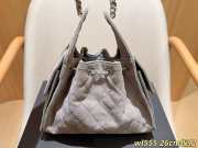 Uubags Chanel 25 Medium Handbag Suede Calfskin & Silver Metal Grey 30x26x14cm  - 3