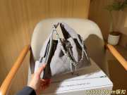 Uubags Chanel 25 Medium Handbag Suede Calfskin & Silver Metal Grey 30x26x14cm  - 6