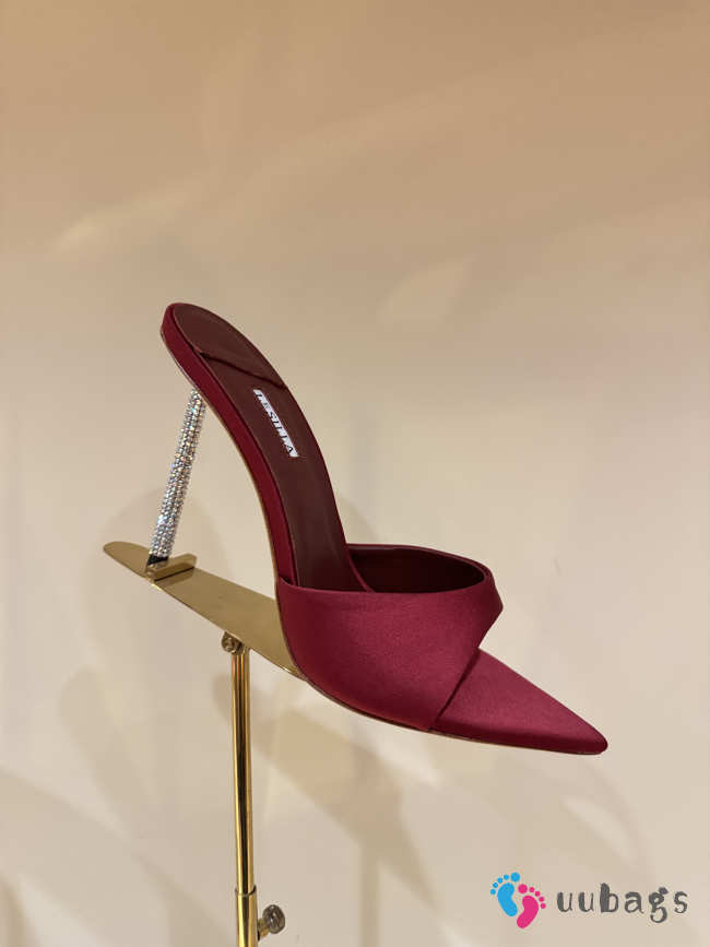 Uubags Le Silla Bella burgundy satin mules 11cm - 1