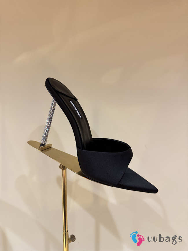 Uubags Le Silla Bella black satin mules 11cm - 1