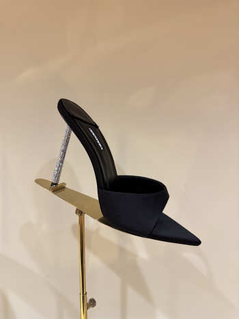 Uubags Le Silla Bella black satin mules 11cm