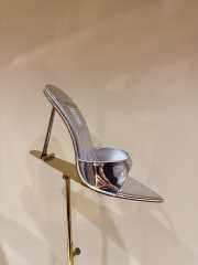 Uubags Le Silla Bella silver patent leather mules 11cm - 1