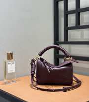 Uubags Loewe mini Puzzle bag in dark burgundy smooth calfskin and nappa lambskin 18x8x12.5cm - 1