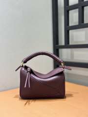 Uubags Loewe mini Puzzle bag in dark burgundy smooth calfskin and nappa lambskin 18x8x12.5cm - 2