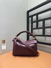 Uubags Loewe small Puzzle bag in dark burgundy smooth calfskin and nappa lambskin 24x10x14cm - 1