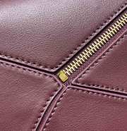 Uubags Loewe small Puzzle bag in dark burgundy smooth calfskin and nappa lambskin 24x10x14cm - 6