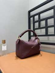 Uubags Loewe small Puzzle bag in dark burgundy smooth calfskin and nappa lambskin 24x10x14cm - 5