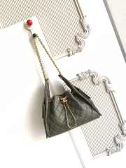 Uubags Chanel 25 Quilted Nylon Chain Shoulder Bag in Olive Green 30x26x14cm - 5