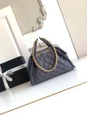 Uubags Chanel 25 Quilted Nylon Chain Shoulder Bag in Dark Grey 30x26x14cm - 4