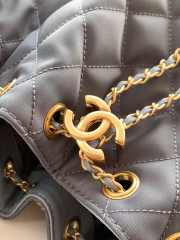 Uubags Chanel 25 Quilted Nylon Chain Shoulder Bag in Dark Grey 30x26x14cm - 3