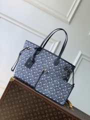 Uubags Louis Vuitton M2A096 Neverfull MM Bag Monogram Emblème Monogram Bleu 47x28x14cm - 1