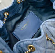 Uubags Chanel 25 small handbag denim dip & gold metallic blue 30x26x14cm (H) - 4
