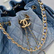 Uubags Chanel 25 small handbag denim dip & gold metallic blue 30x26x14cm (H) - 2