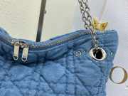 Uubags Medium Dior Milly-La-Forêt Bag Blue Puffy Macrocannage Denim 39x31x5cm - 6