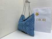 Uubags Medium Dior Milly-La-Forêt Bag Blue Puffy Macrocannage Denim 39x31x5cm - 5