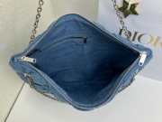 Uubags Medium Dior Milly-La-Forêt Bag Blue Puffy Macrocannage Denim 39x31x5cm - 3