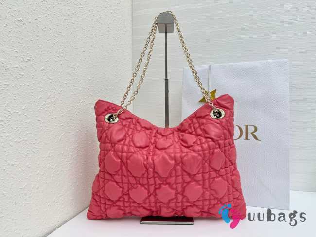 Uubags Medium Dior Milly-La-Forêt Bag Fraise Puffy Macrocannage Calfskin 39x31x5cm - 1