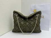 Uubags Medium Dior Milly-La-Forêt Bag Olive Green Puffy Macrocannage Calfskin 39x31x5cm - 1