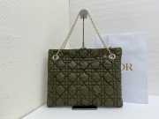 Uubags Medium Dior Milly-La-Forêt Bag Olive Green Puffy Macrocannage Calfskin 39x31x5cm - 6