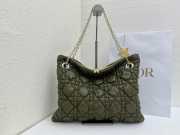 Uubags Medium Dior Milly-La-Forêt Bag Olive Green Puffy Macrocannage Calfskin 39x31x5cm - 4
