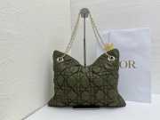 Uubags Medium Dior Milly-La-Forêt Bag Olive Green Puffy Macrocannage Calfskin 39x31x5cm - 3