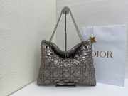 Uubags Medium Dior Milly-La-Forêt Bag Metallic Gray Puffy Macrocannage Calfskin 39x31x5cm - 1