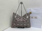 Uubags Medium Dior Milly-La-Forêt Bag Metallic Gray Puffy Macrocannage Calfskin 39x31x5cm - 6