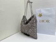 Uubags Medium Dior Milly-La-Forêt Bag Metallic Gray Puffy Macrocannage Calfskin 39x31x5cm - 4