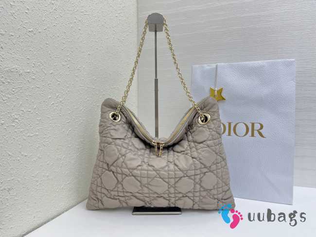 Uubags Medium Dior Milly-La-Forêt Bag Sand-Colored Puffy Macrocannage Calfskin 39x31x5cm - 1