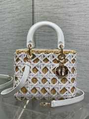 Uubags Lady Dior Wicker Cannage Bag White Leather 24cm - 1