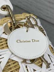 Uubags Lady Dior Wicker Cannage Bag White Leather 24cm - 6