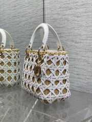Uubags Lady Dior Wicker Cannage Bag White Leather 24cm - 3
