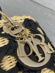 Uubags Lady Dior Wicker Cannage Bag Black Leather 24cm - 5