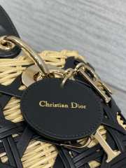 Uubags Lady Dior Wicker Cannage Bag Black Leather 24cm - 2