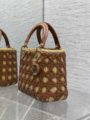 Uubags Lady Dior Wicker Cannage Bag Camel Leather 24cm - 4