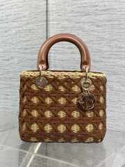 Uubags Lady Dior Wicker Cannage Bag Camel Leather 24cm - 3