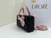 Uubags Lady D-Joy Mini Bag Black & Exhale Pink Cannage Lambskin 19x10.5x5.5cm  - 4
