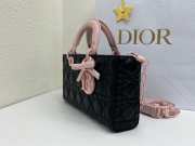Uubags Lady D-Joy Medium Bag Black & Exhale Pink Cannage Lambskin 26x13.5x5cm - 6